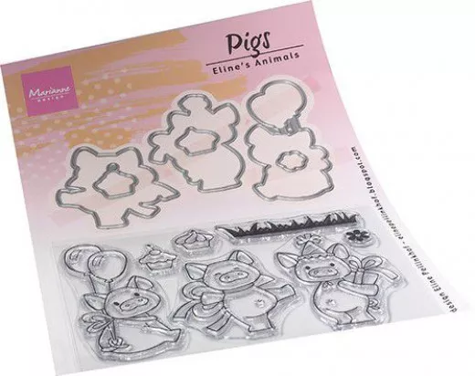 Clear Stamps and Die Set - Elines Animals Schweine