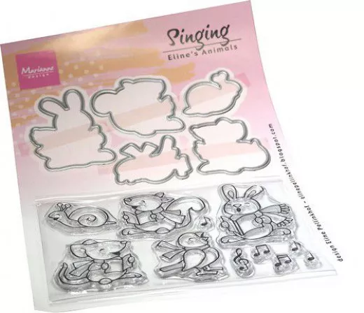 Clear Stamp and Die Set - Elines Animals Singing