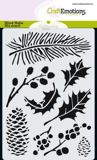 CraftEmotions Mask Stencil - xmas florals