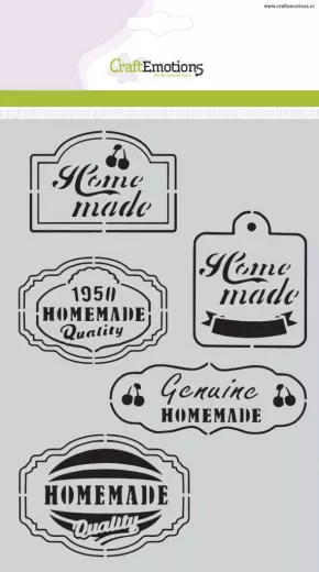 CraftEmotions Mask Stencil - Fifties Kitchen Etiketten