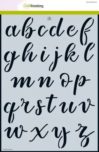 CraftEmotions Mask Stencil - Alphabet Schreibschrift klein