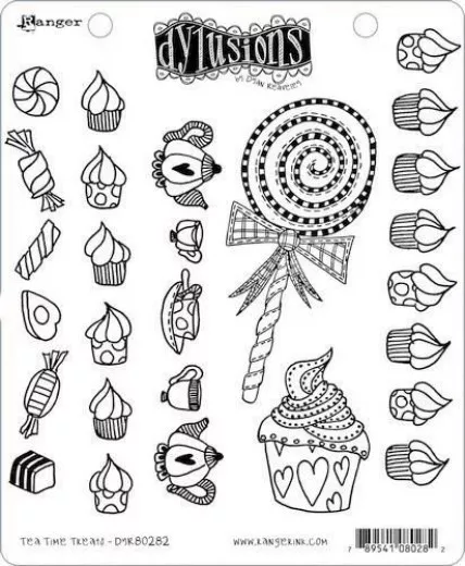 Dylusions Cling Stamps - Tea Time Treats