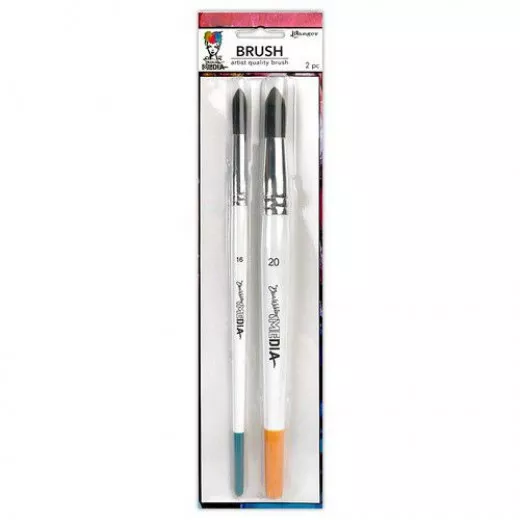 Ranger Dina Wakley Media Round brushes No. 16 and No. 20