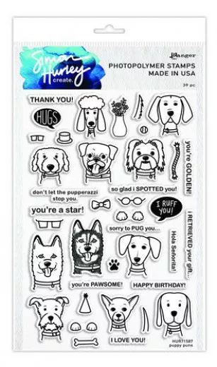 Simon Hurley Clear Stamps - Puppy Puns