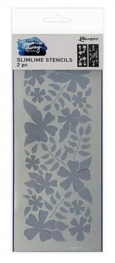 Simon Hurley 4x9 Stencil - Bold Blossoms Simline