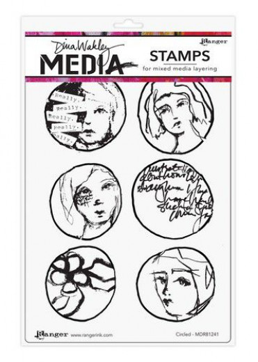 Dina Wakley Media Cling Stamps - Circled