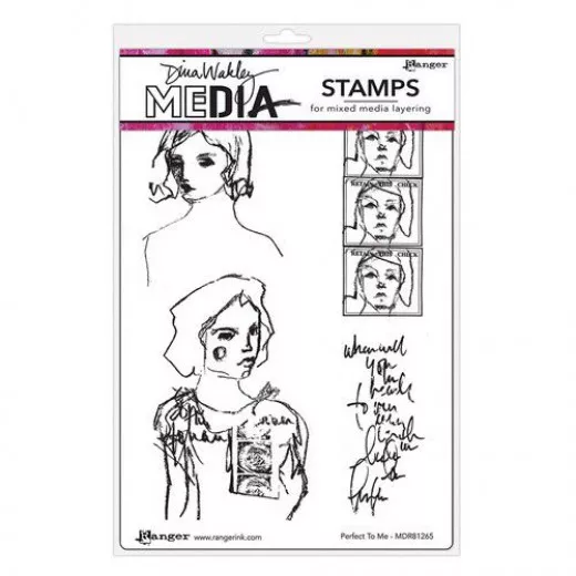 Dina Wakley Media Cling Stamps - Perfect To Me