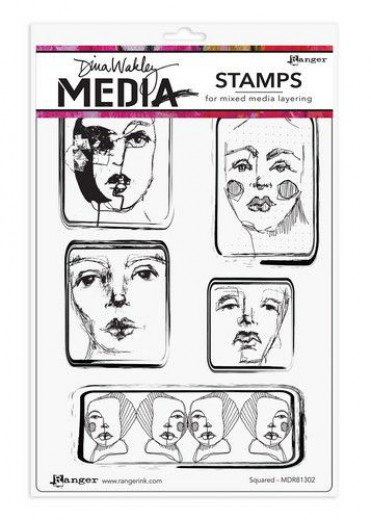 Dina Wakley Media Cling Stamps - Squared