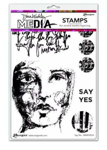 Dina Wakley Media Cling Stamps - Say Yes