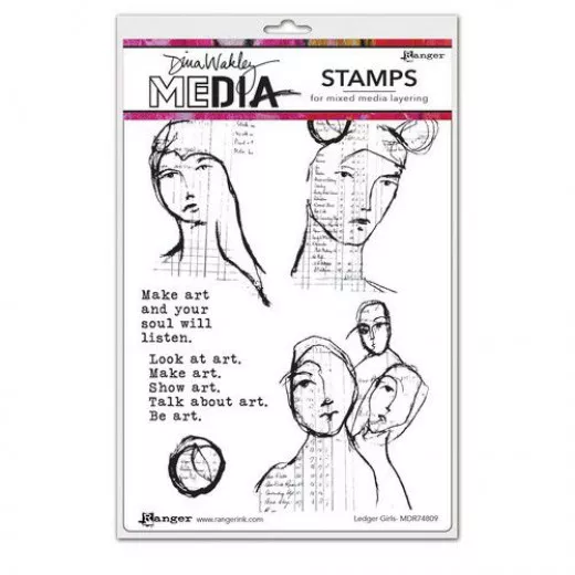 Dina Wakley Media Cling Stamps - Ledger Girls