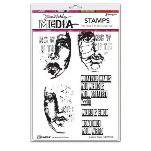 Dina Wakley Media Cling Stamps - Greatest Asset