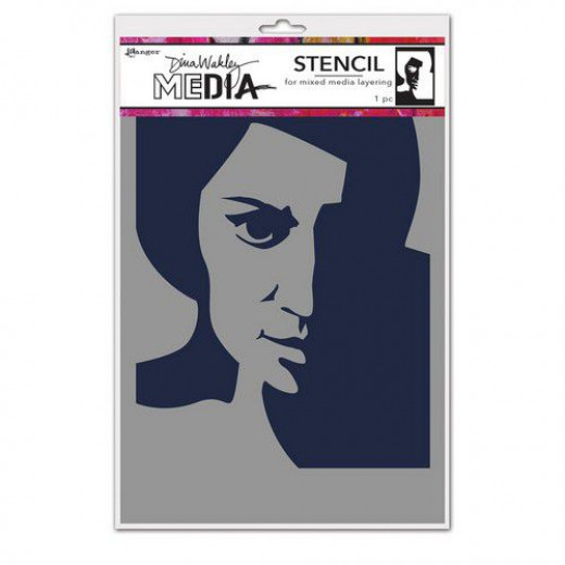 Dina Wakley Media Stencils - Pensive Face