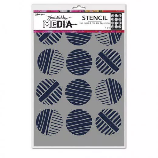 Dina Wakley Media Stencils - Lined Circles