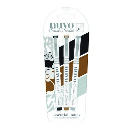 Nuvo Brush Script Pens - Essential Tones