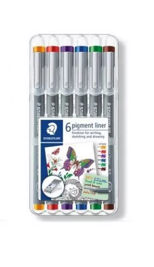 Staedtler Pigment Liner Fineliner - Box 0,5 mm 6 Farben