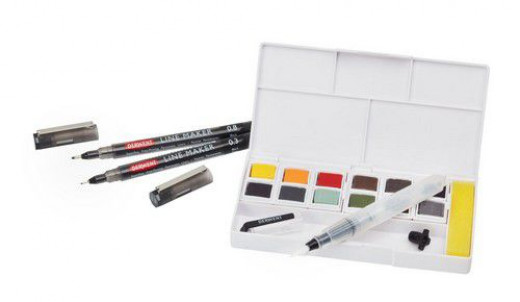 Derwent line and wash paint Set