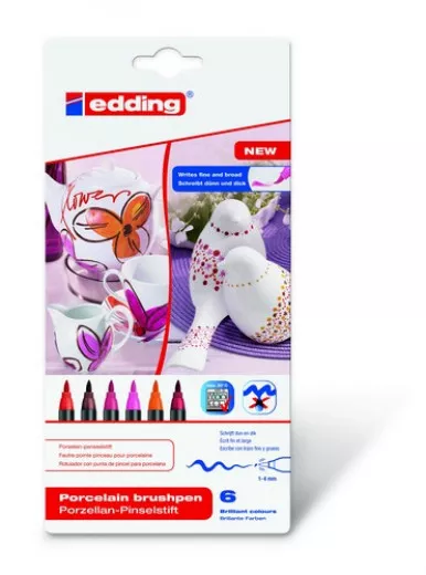 edding-4200 Porcelain Brushpen Set warm