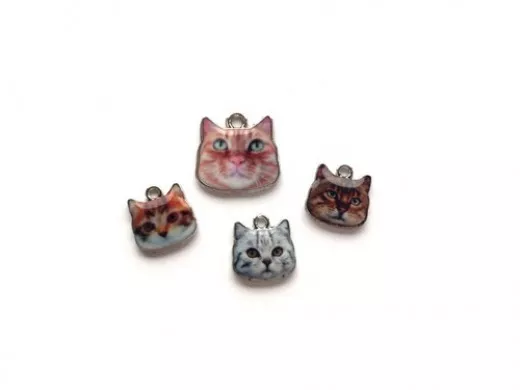 Metall Charms Katze mit 4 Kätzchen