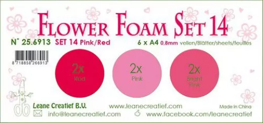 LeCrea Flower Foam Set 14 - Pink-Rot Farben