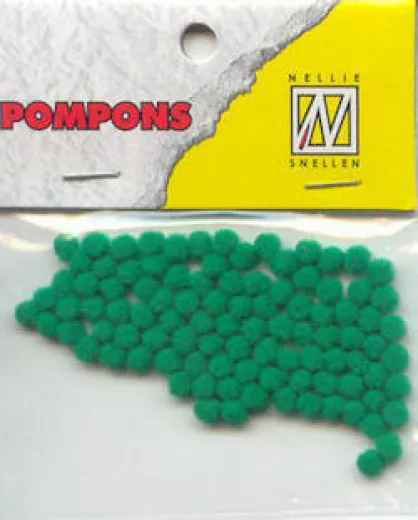 Mini Pompons - weihnachtsgrün