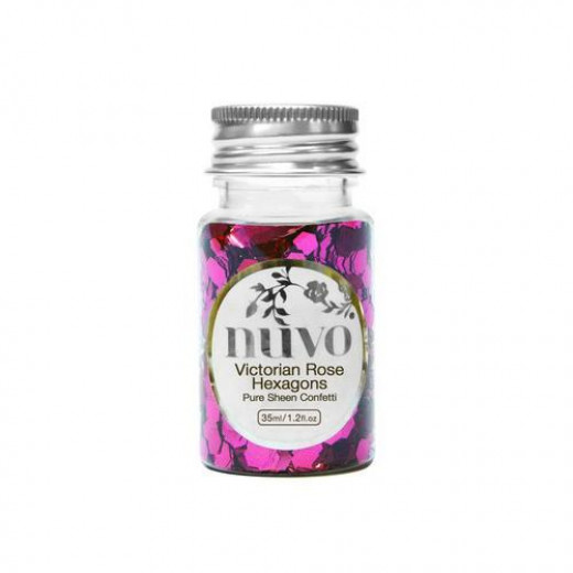 Nuvo Pure Sheen Confetti - Victorian Rose Hexagons