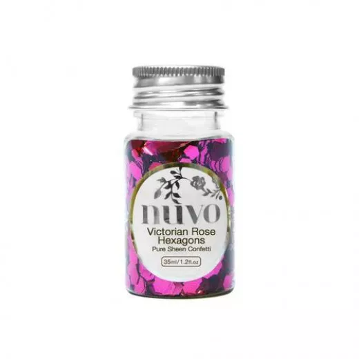 Nuvo Pure Sheen Confetti - Victorian Rose Hexagons