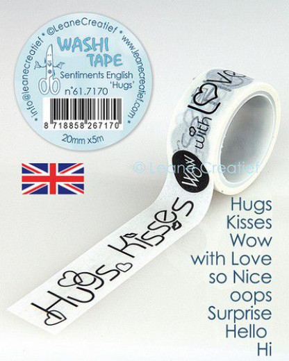 LeCrea Washi Tape - Englische Worte Hugs