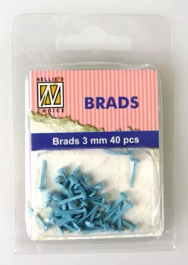 Floral Brads - Baby blau