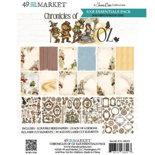 Verpackung des 6x8 Essentials Pack Chronicles of Oz mit Papieren, Laser-Cut- und Azetat-Bögen