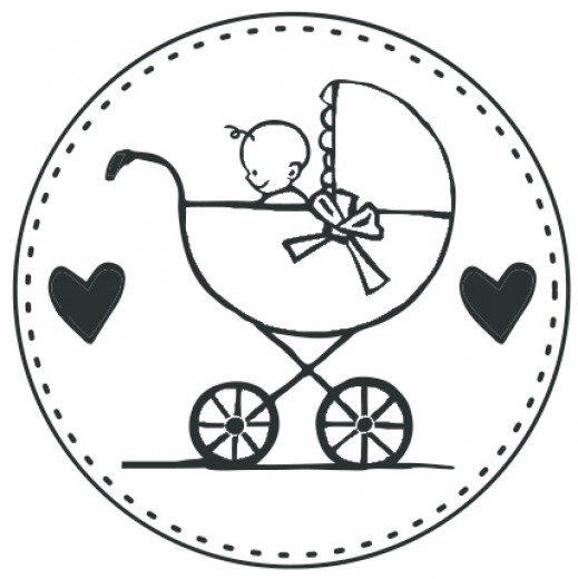 Aladine Rubber Stamp - Baby Pram