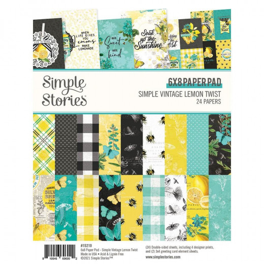 Simple Vintage Lemon Twist 6x8 Paper Pad