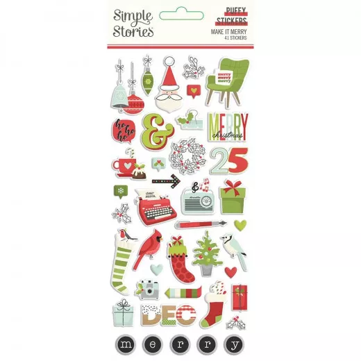 Simple Stories Puffy Sticker - Make it Merry