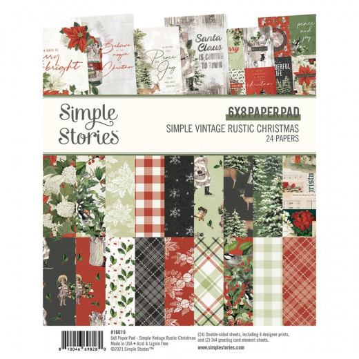 Simple Vintage Rustic Christmas 6x8 Paper Pad