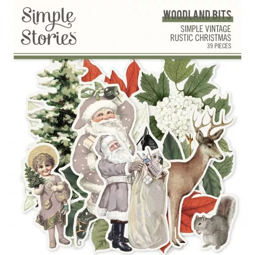 Simple Stories Woodland Bits Die-Cuts - Vintage Rustic Christm