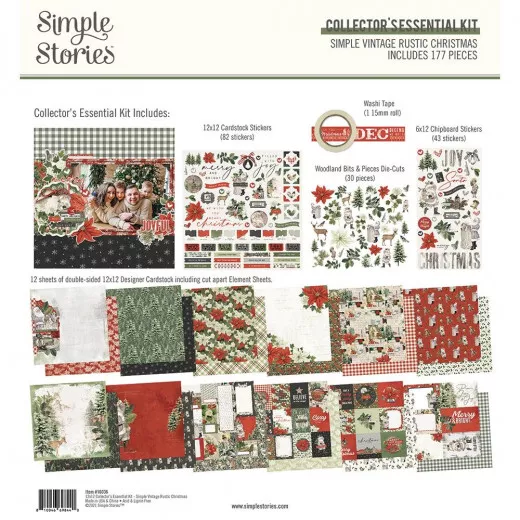 Simple Vintage Rustic Christmas 12x12 Collectors Essential Kit