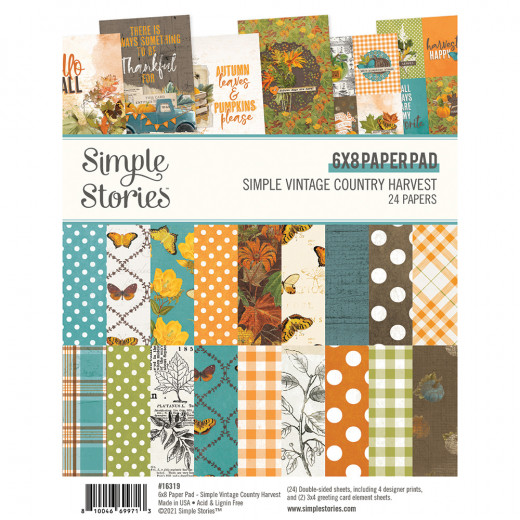 Simple Vintage Country Harvest 6x8 Paper Pad