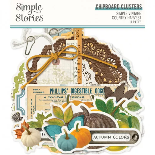 Vintage Country Harvest Chipboard Clusters