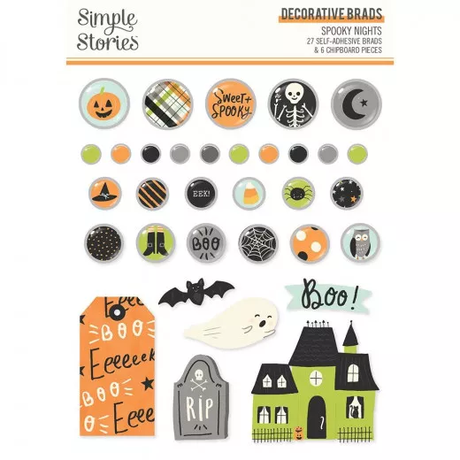 Simple Stories Decorative Brads - Spooky Nights