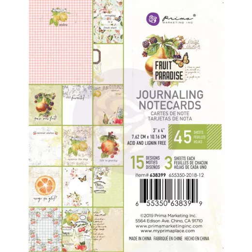 Fruit Paradise Journaling Cards 3x4