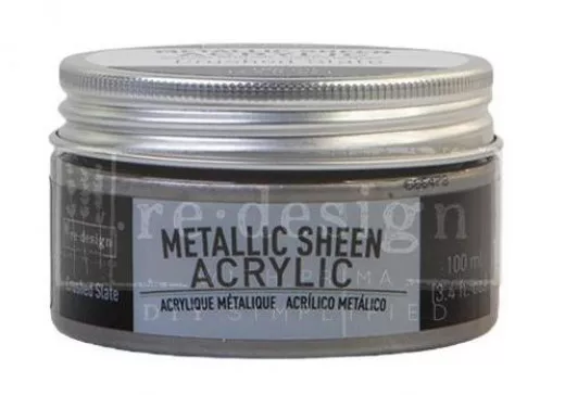 Re-Design Metallic Sheen Acrylic Paint - Crushed Slate