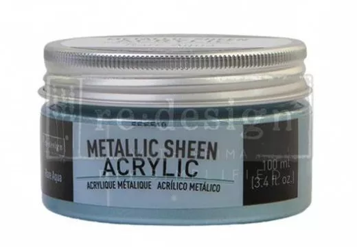 Re-Design Metallic Sheen Acrylic Paint - Rare Aqua