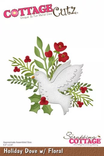 Cottage Cutz Die - Holiday Dove w/ Floral