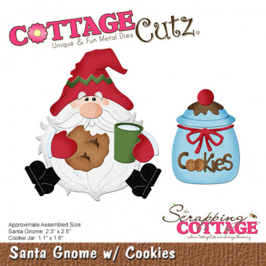 Cottage Cutz Die - Santa Gnome w/ Cookies