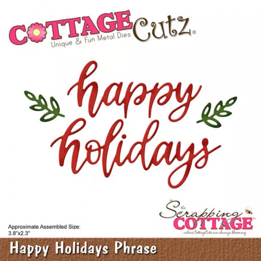 Cottage Cutz Die - Happy Holidays Phrase