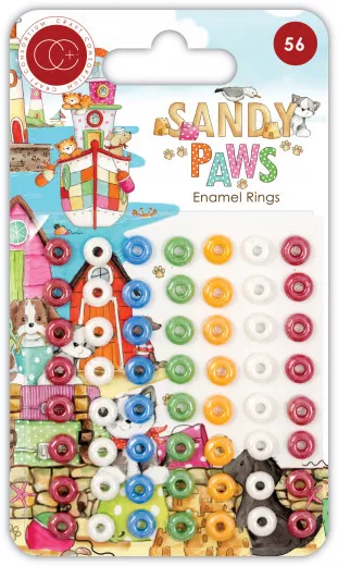 Adhesive Enamel Rings - Sandy Paws