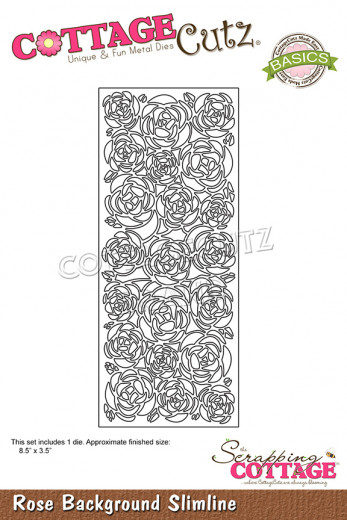 CottageCutz Slimline Dies - Rose Background