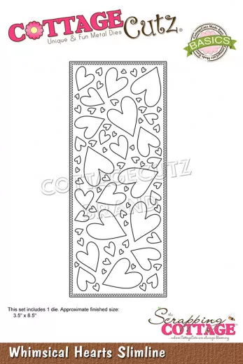 CottageCutz Slimline Dies - Whimsical Hearts