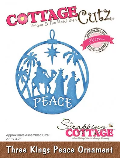 CottageCutz Die - Three Kings Peace Ornament