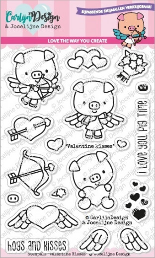 CarlijnDesign Clear Stamps - Valentine Kisses