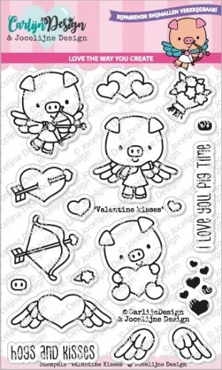 CarlijnDesign Clear Stamps - Valentine Kisses